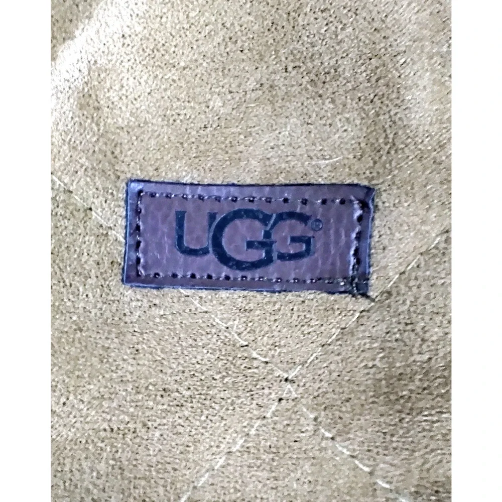 UGG Brown Dog Coat Large Quilted Sherpa Fleece Lined Hook Loop Closure
